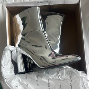 Silver Ankle Boots